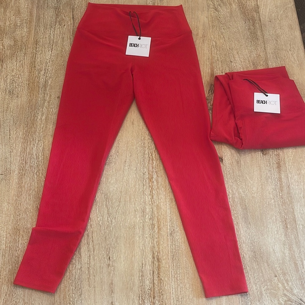 NWT Beach Riot Red Ayla leggings